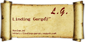 Linding Gergő névjegykártya